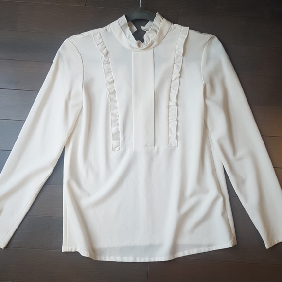 SET off white top with frill - Picture 1 of 4